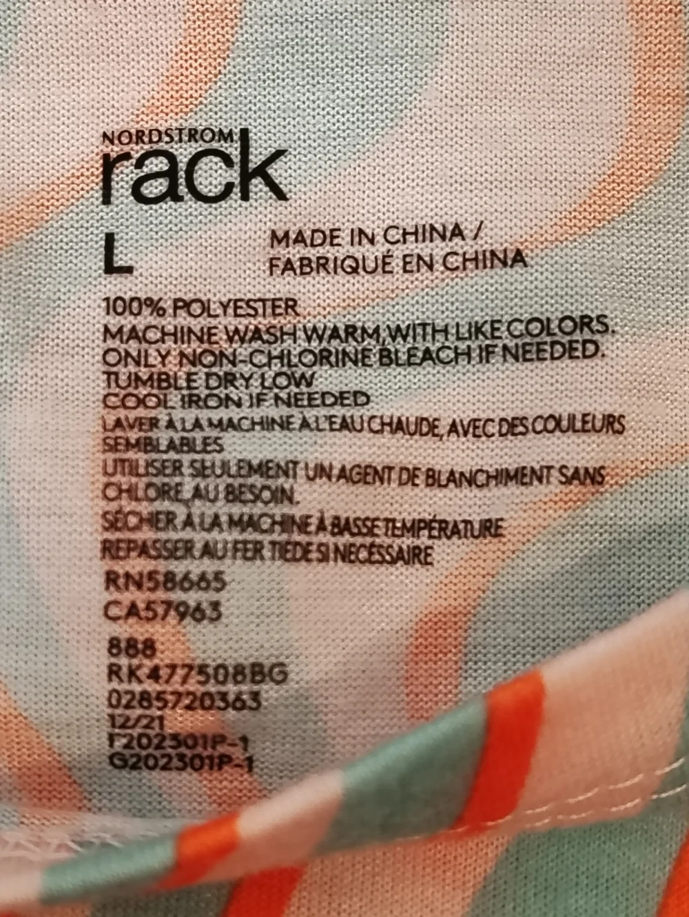 NORDSTROM RACK Babydoll COLORFUL Cropped T-Shirt JUNIOR SZ LG Short Sleeve RETRO - Picture 2 of 3